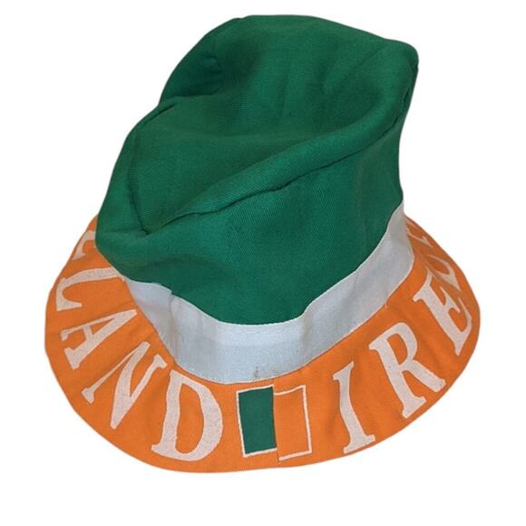 VTG Ireland Bucket Hat Flag Green Orange White St. Paddys Patricks Day - Picture 1 of 4